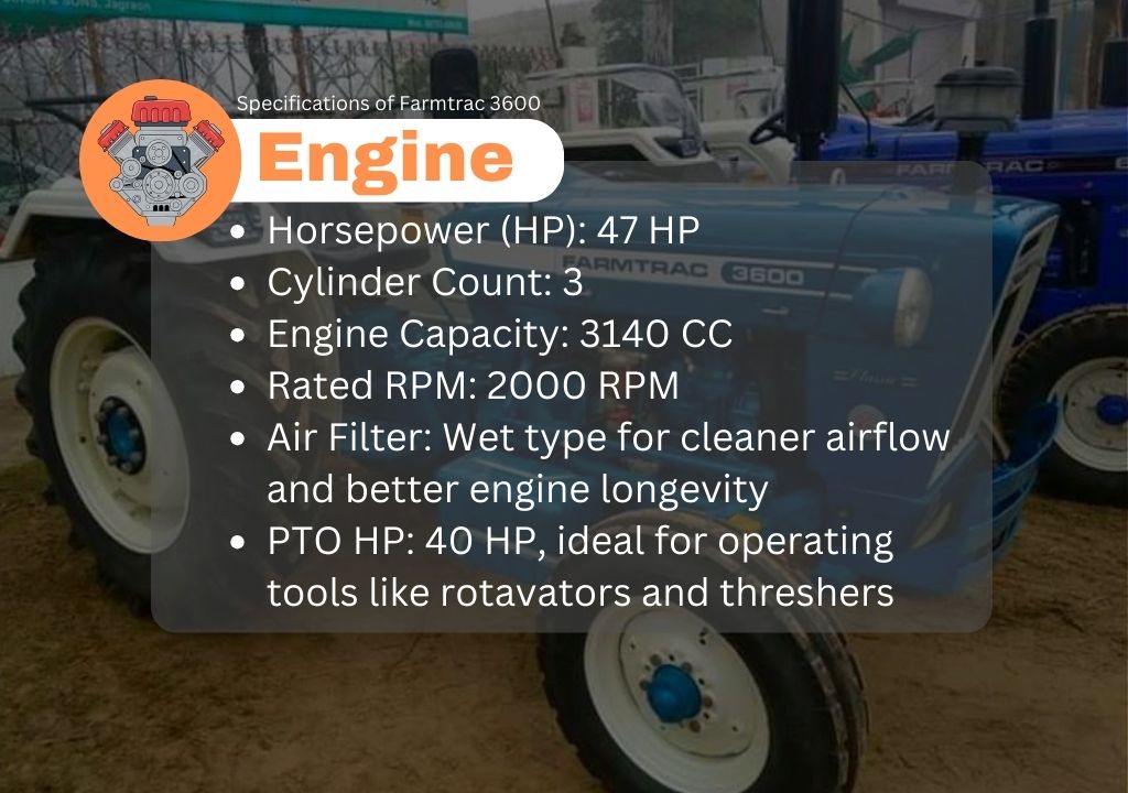 Specifications of Farmtrac Tractor 3600